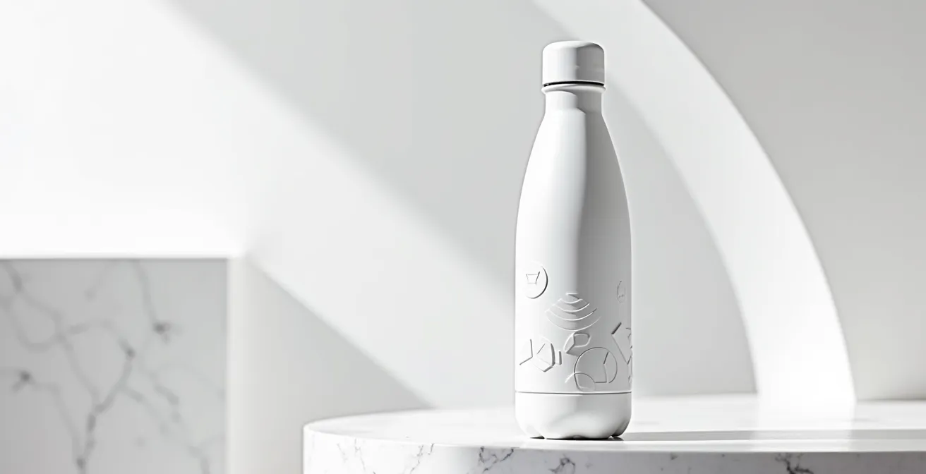 Gourde moderne dans environnement épuré avec espace négatif